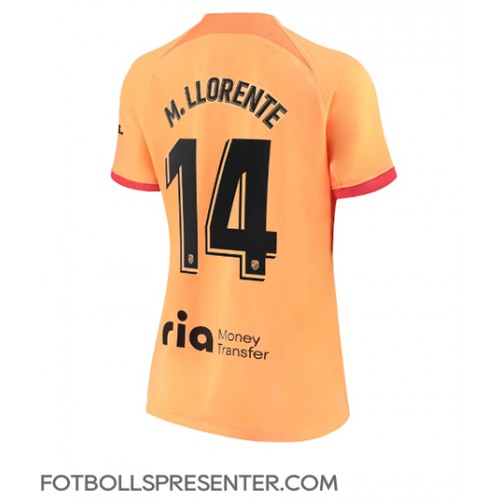 Atletico Madrid Marcos Llorente #14 Tredje Matchtröja Dam 2022-23 Kortärmad Atletico Madrid Marcos Llorente #14 Tredje Matchtröja Dam 2022-23 Kortärmad